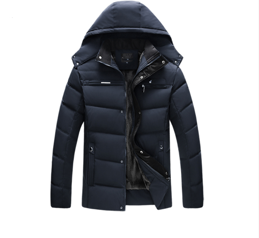 Men's Winter Wool Hooded Jacket with Fleece Lining Pi-Mart