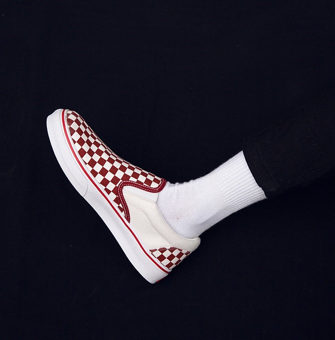 Korean version of casual wild students low to help men's shoes Harajuku ulzzang lattice one pedal men canvas shoes lazy Best YouTube Store