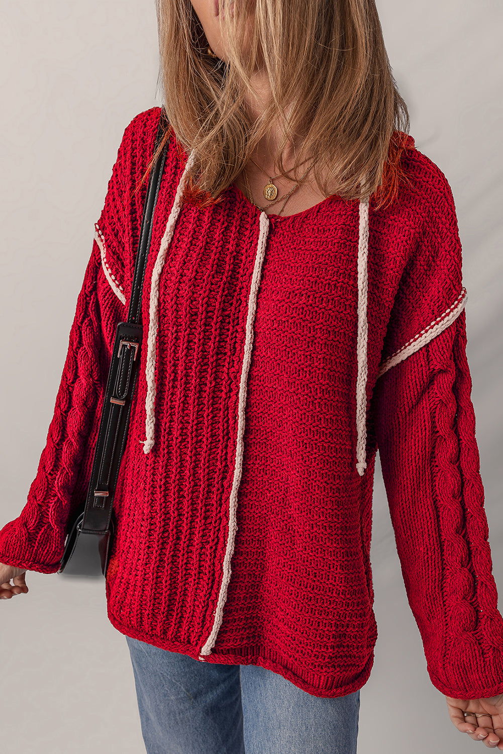 Olivia Knit Drawstring Hooded Sweater LuxuryLifeWay Online Store