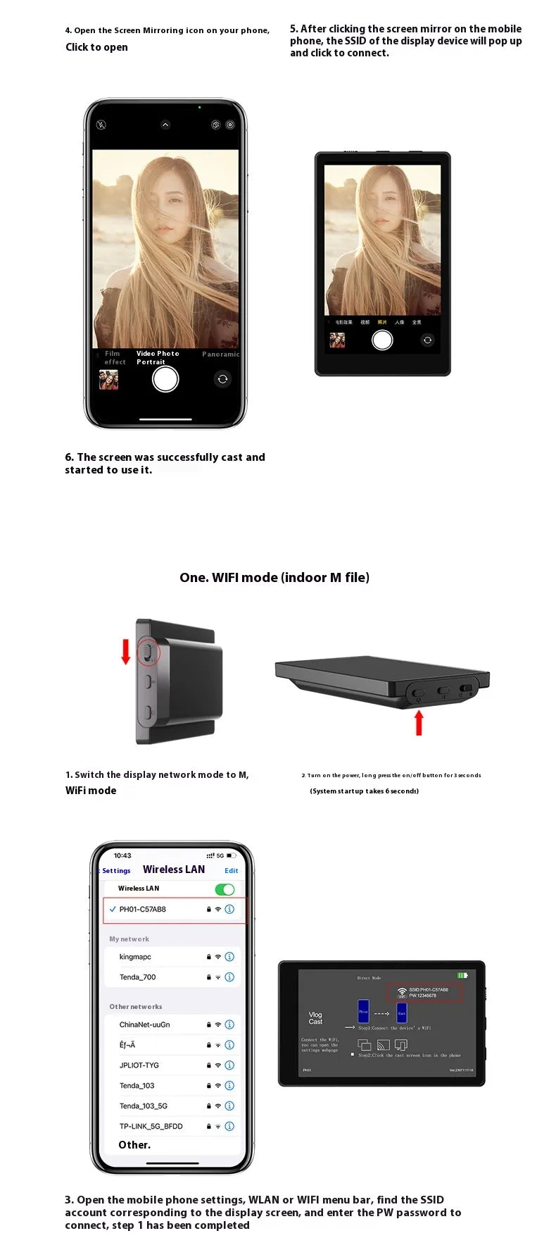 Mobile Phone Selfie Mirror Display Screen Magnetic Suction Phone Clip Pi-Mart