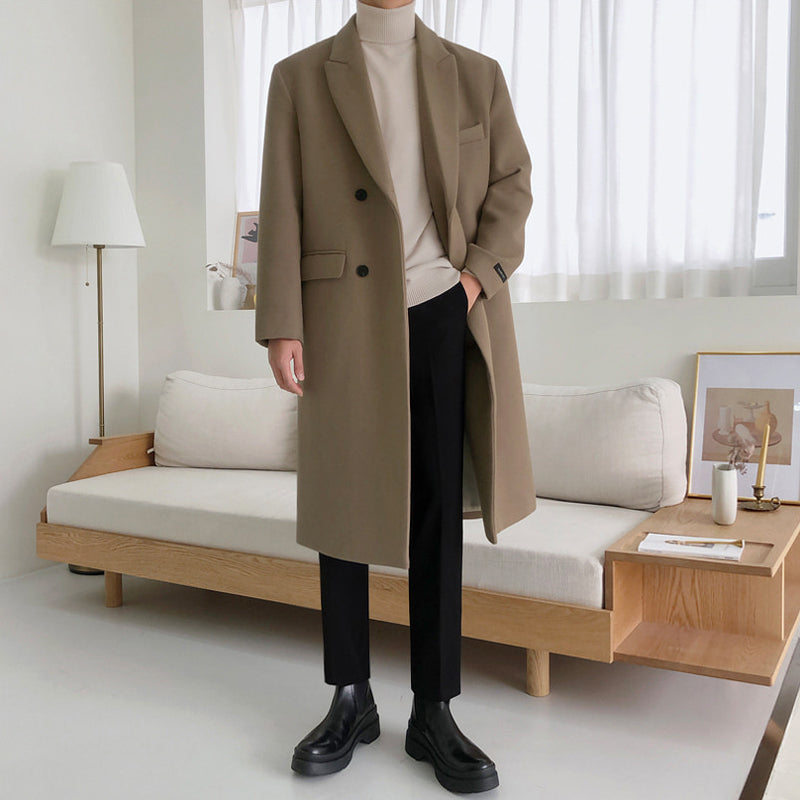 Men's British Style Woolen Coat - Thickened Winter Jacket Pi-Mart