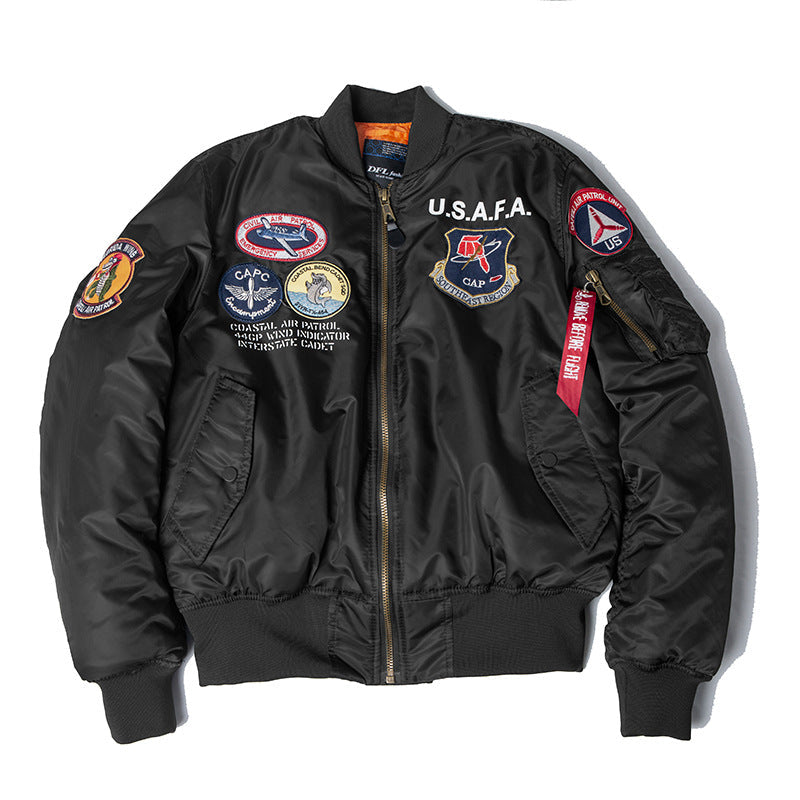 Fat Man Functional MA-1 Bomber Jacket Jacket Workwear Men Best YouTube Store