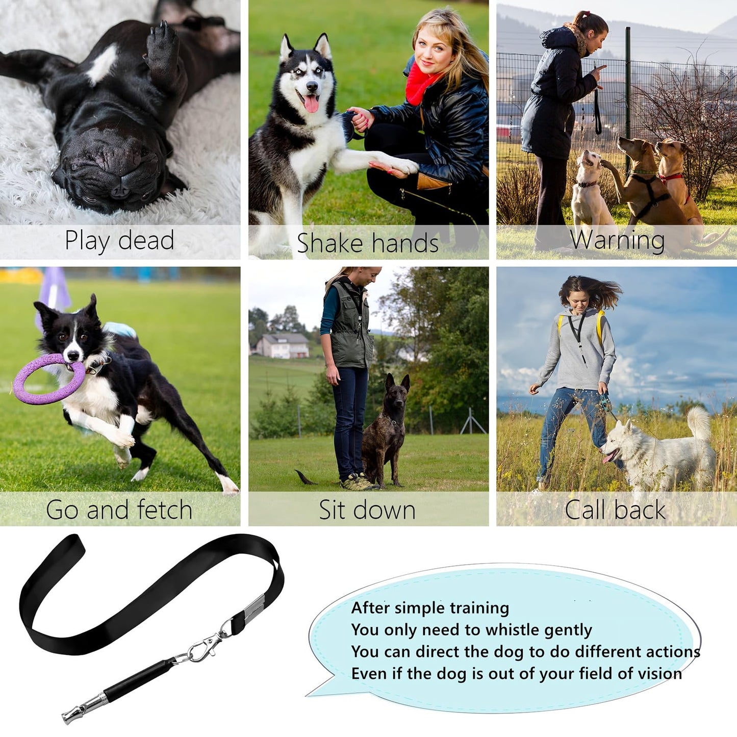 2 Pack Dog Whistle, Dog Whistle To Stop Barking Neighbors Dog, Adjustable Ultrasonic Silent Dog Whistle, Professional Recall Dog Training Whistles, With Lanyard Pets Fashion