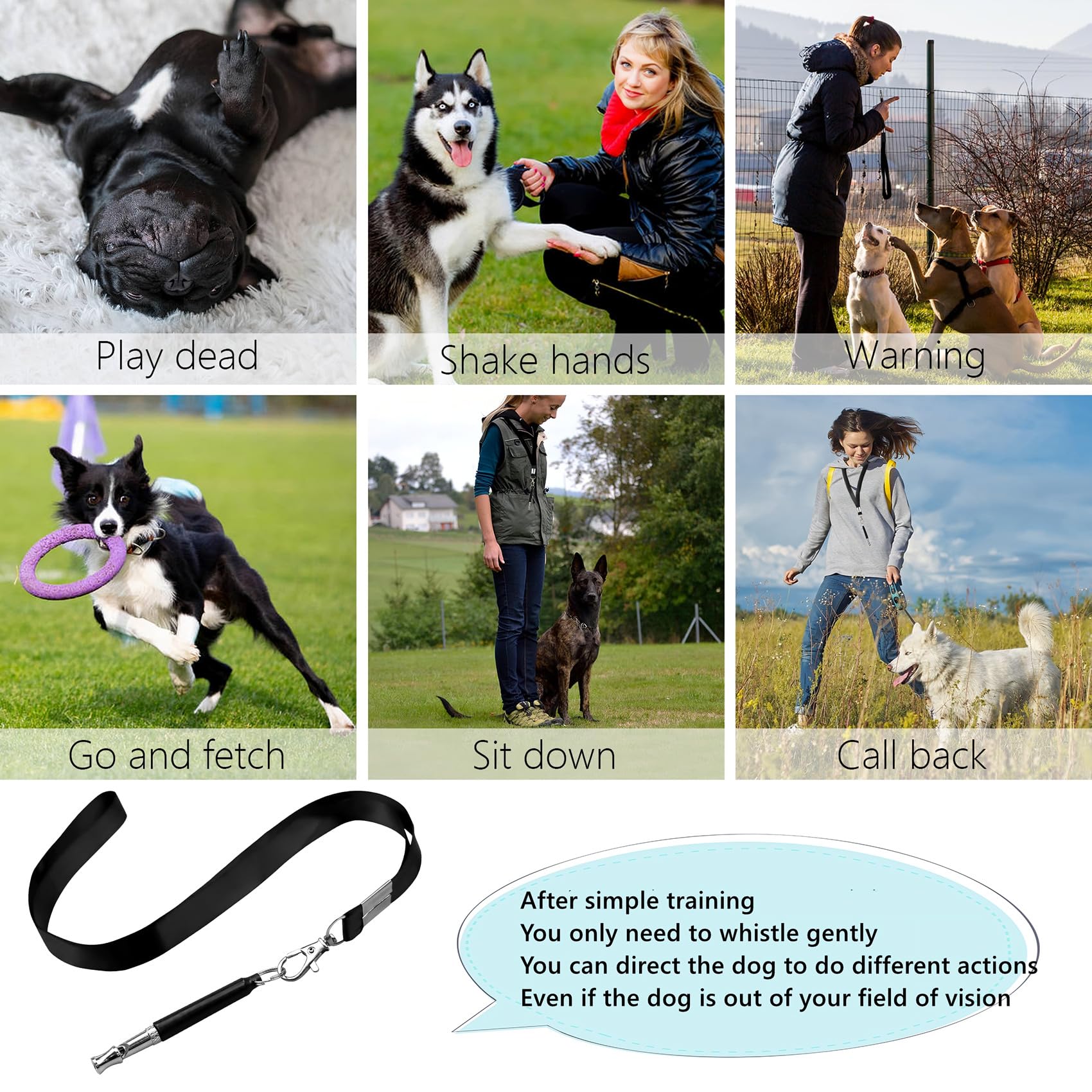 2 Pack Dog Whistle, Dog Whistle To Stop Barking Neighbors Dog, Adjustable Ultrasonic Silent Dog Whistle, Professional Recall Dog Training Whistles, With Lanyard Pets Fashion