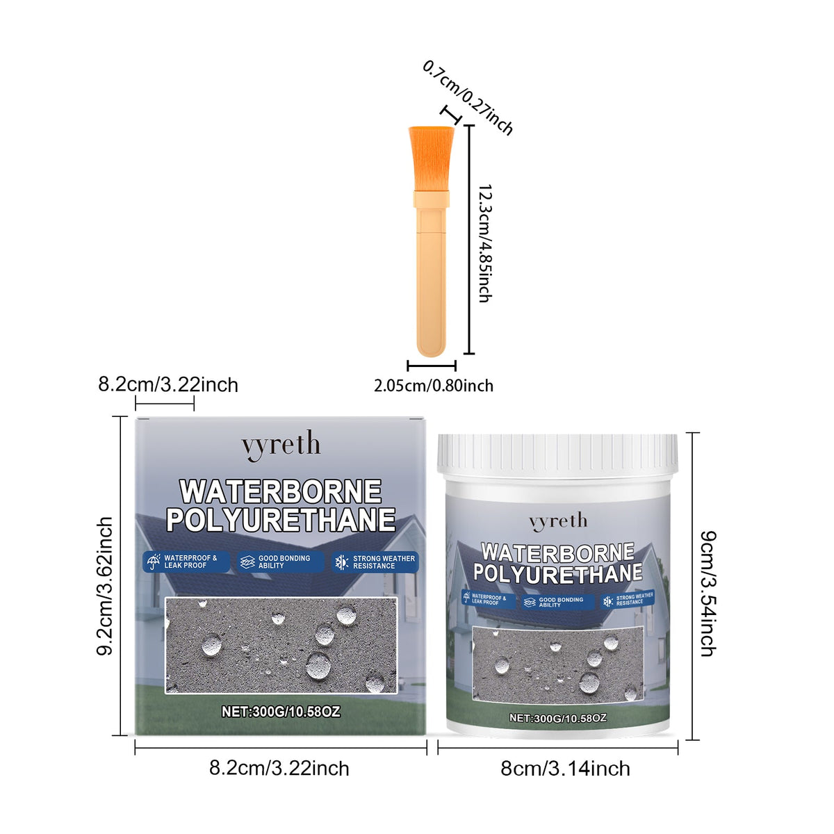 Roof Waterproof Adhesive Coating 300g Bottle-1 Brush1box Tri Light Beauty