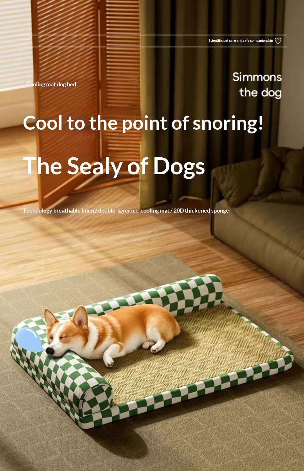 Checkerboard-pattern Cooling Mat Pets Fashion