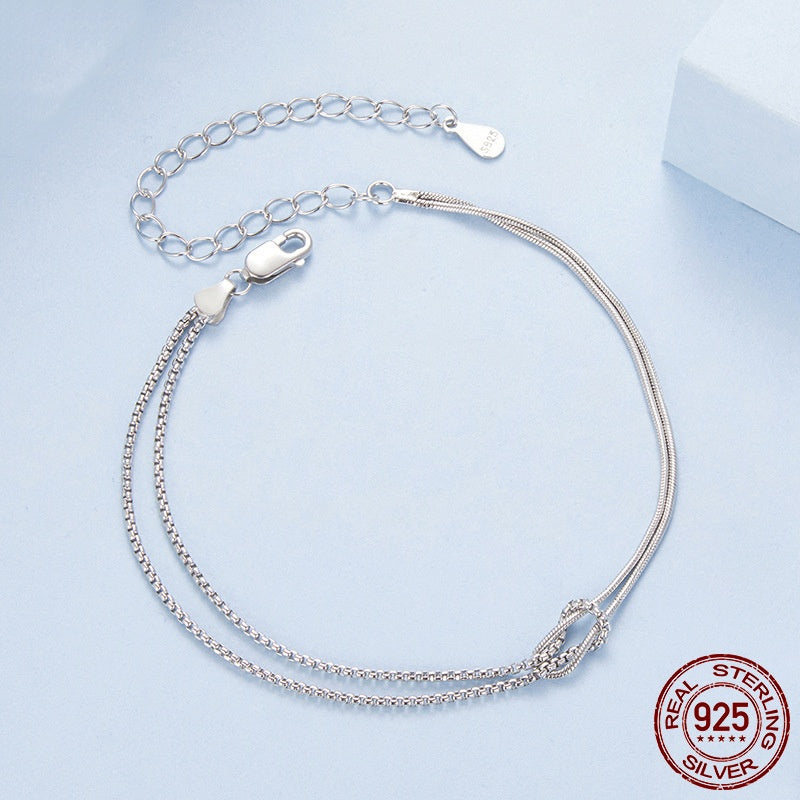 S925 Sterling Silver Shuttle Bracelet LadyShow.Store