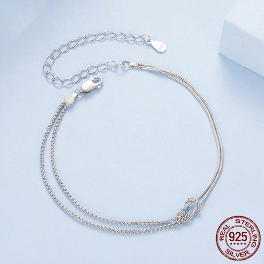 S925 Sterling Silver Shuttle Bracelet LadyShow.Store