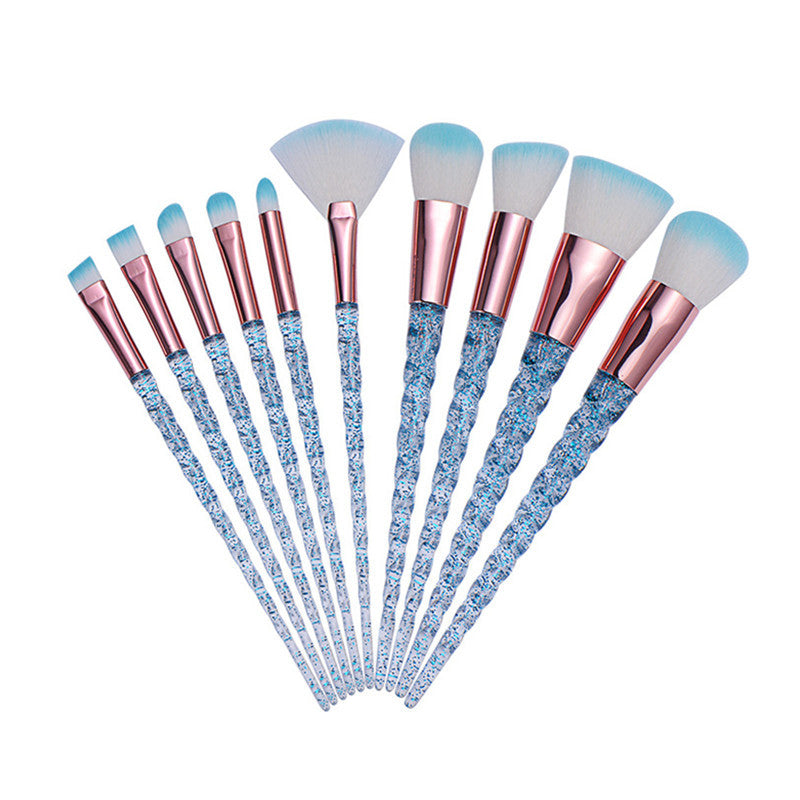 Makeup Brush Transparent Glitter Spiral Pattern CJD2