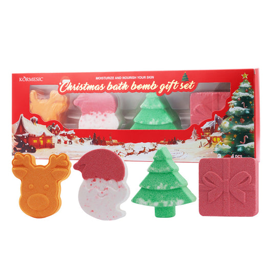 KORMESIC Christmas Bath & Shower Bomb Gift Set FT 105g-105g-105g-105g-105g Tri Light Beauty