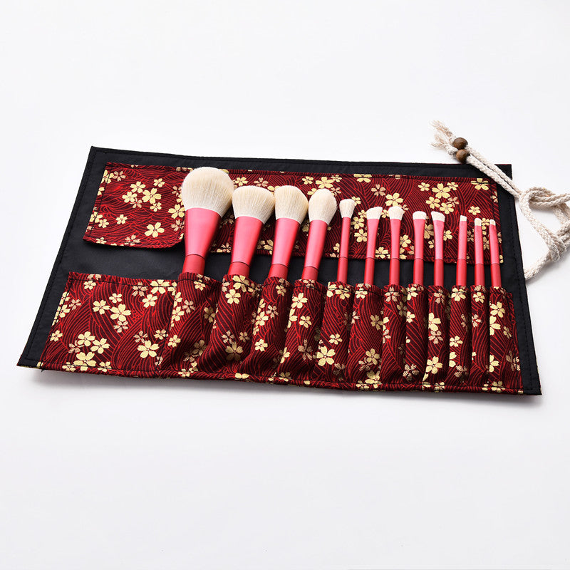 12-Piece Ruby Red Makeup Brush Set LadyShow.Store