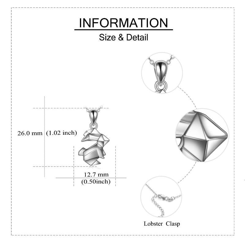 Origami Rabbit Bunny Urn Necklace for Ashes in Sterling Silver as Gifts LadyShow.Store