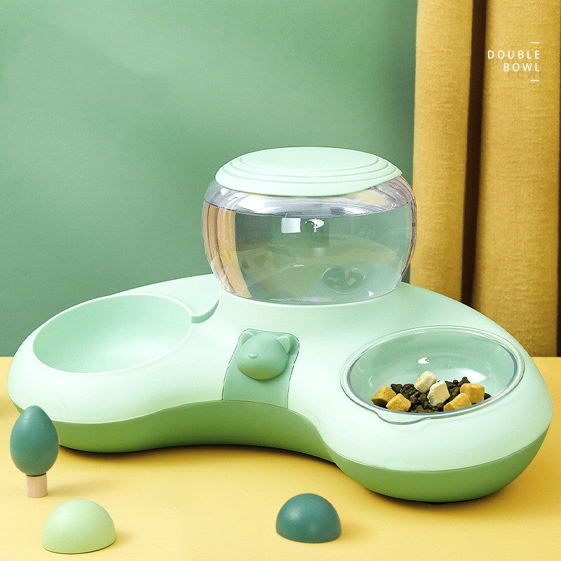Crescent Automatic Drinking Water And Feeding Double Bowl Pets Fashion