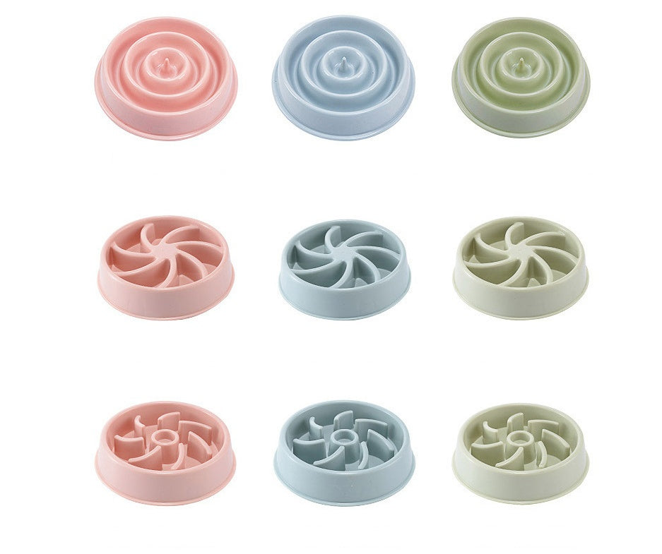 Plastic Pet Dogs And Cats Choke Prevention Slow Food Bowl Pets Fashion