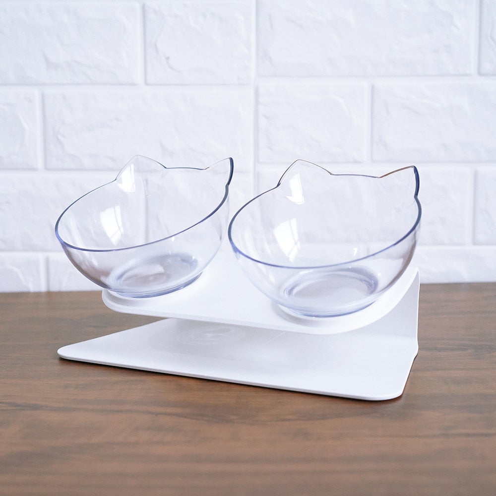 Cat Double Bowl Cat Food Bowl Protects Cervical Vertebra Pets Fashion