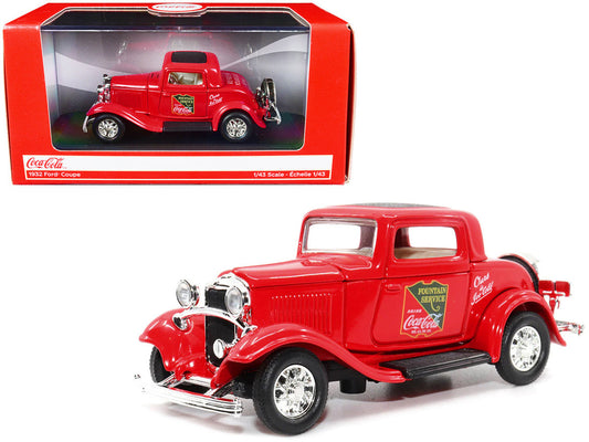 1932 Ford Coupe "Coca-Cola" Red with Black Top 1/43 Diecast Model Car by Motor City Classics LuxuryLifeWay Online Store