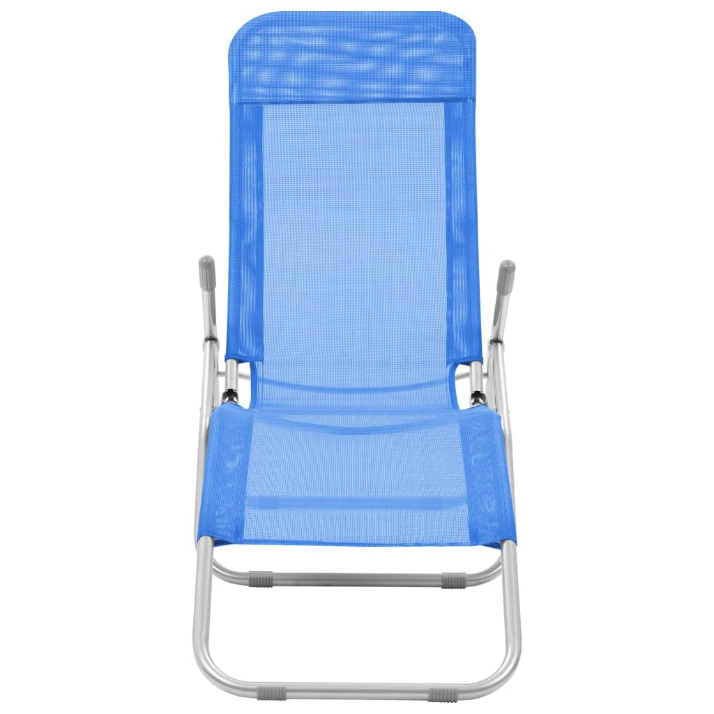 Folding Sun Loungers 2 pcs Textilene Blue LuxuryLifeWay Online Store