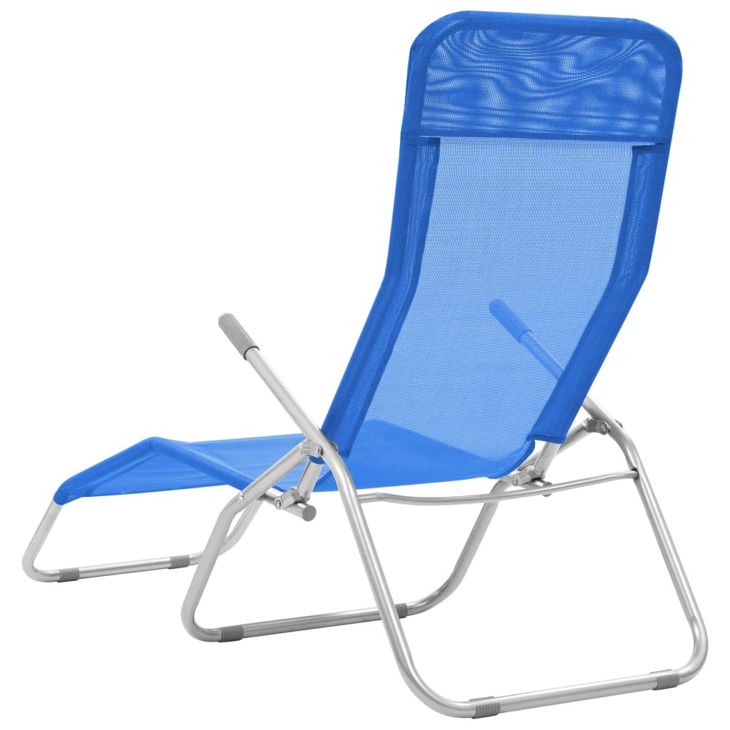 Folding Sun Loungers 2 pcs Textilene Blue LuxuryLifeWay Online Store