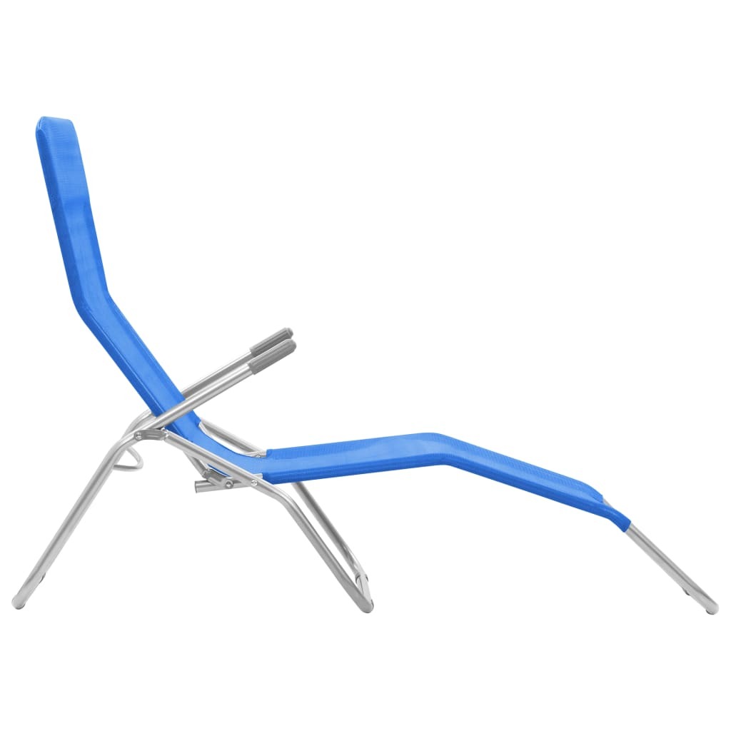 Folding Sun Loungers 2 pcs Textilene Blue LuxuryLifeWay Online Store