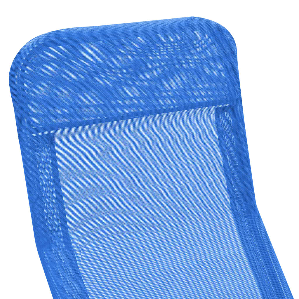 Folding Sun Loungers 2 pcs Textilene Blue LuxuryLifeWay Online Store