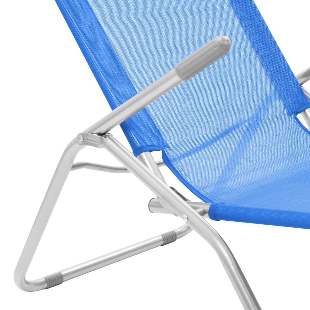 Folding Sun Loungers 2 pcs Textilene Blue LuxuryLifeWay Online Store
