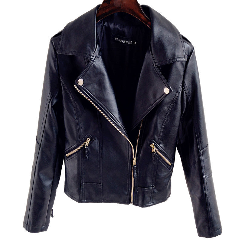 Loose Leather Jacket Motorcycle Female LadyShow.Store
