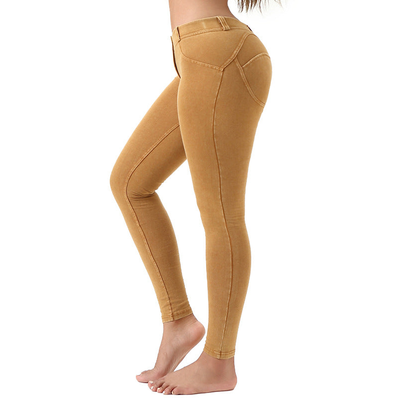 Denim Peach Hips Casual Sweatpants Pi-Mart