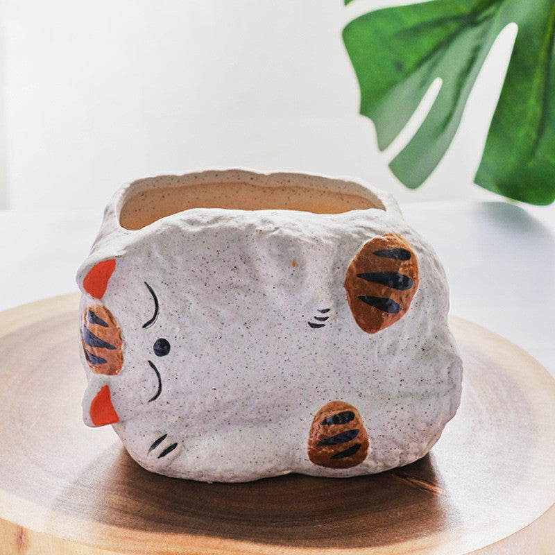 Ceramic Succulent Flower Pot Cartoon Cat