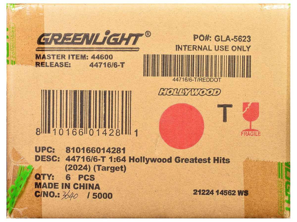 "Hollywood Greatest Hits" (2024) Set of 6 pieces 1/64 Diecast Model Cars by Greenlight LuxuryLifeWay Online Store