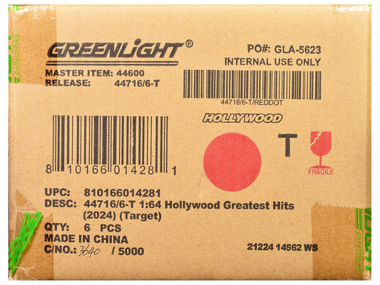 "Hollywood Greatest Hits" (2024) Set of 6 pieces 1/64 Diecast Model Cars by Greenlight LuxuryLifeWay Online Store