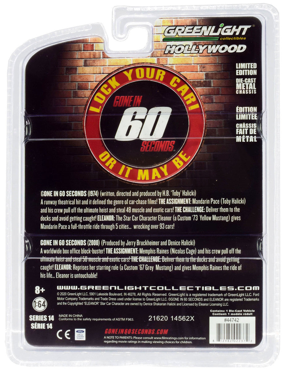1967 Ford Mustang Custom "Eleanor" "Gone in 60 Sixty Seconds" (2000) Movie 1/64 Diecast Car Model by Greenlight LuxuryLifeWay Online Store