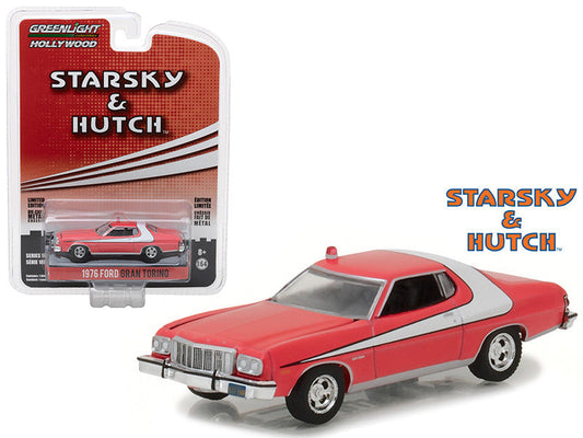 1976 Ford Gran Torino Red with White Stripe "Starsky and Hutch" (1975-1979) TV Series "Hollywood Series" Release 18 1/64 Diecast Model Car by Greenlight LuxuryLifeWay Online Store