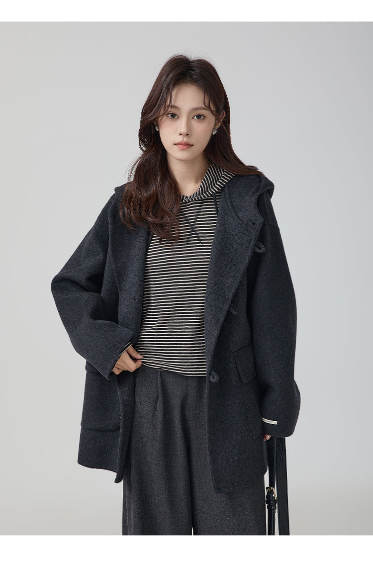 High-grade Short Hooded Woolen Coat Best YouTube Store
