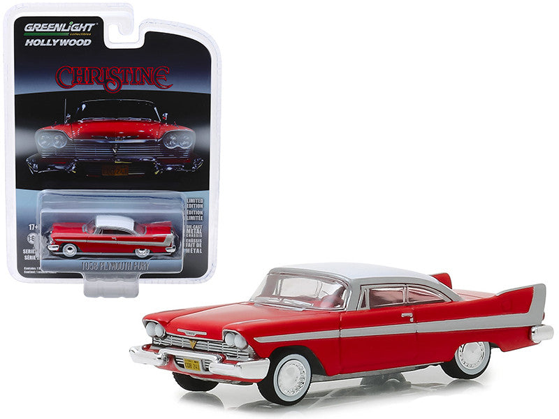 1958 Plymouth Fury Red with White Top "Christine" (1983) Movie "Hollywood Series" Release 23 1/64 Diecast Model Car by Greenlight LuxuryLifeWay Online Store