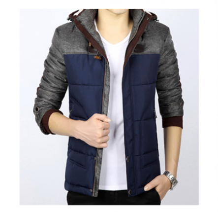 Men's hooded cotton padded winter casual jacket men's youth cotton clothing men's tide Slim short paragraph large size cotton jacket