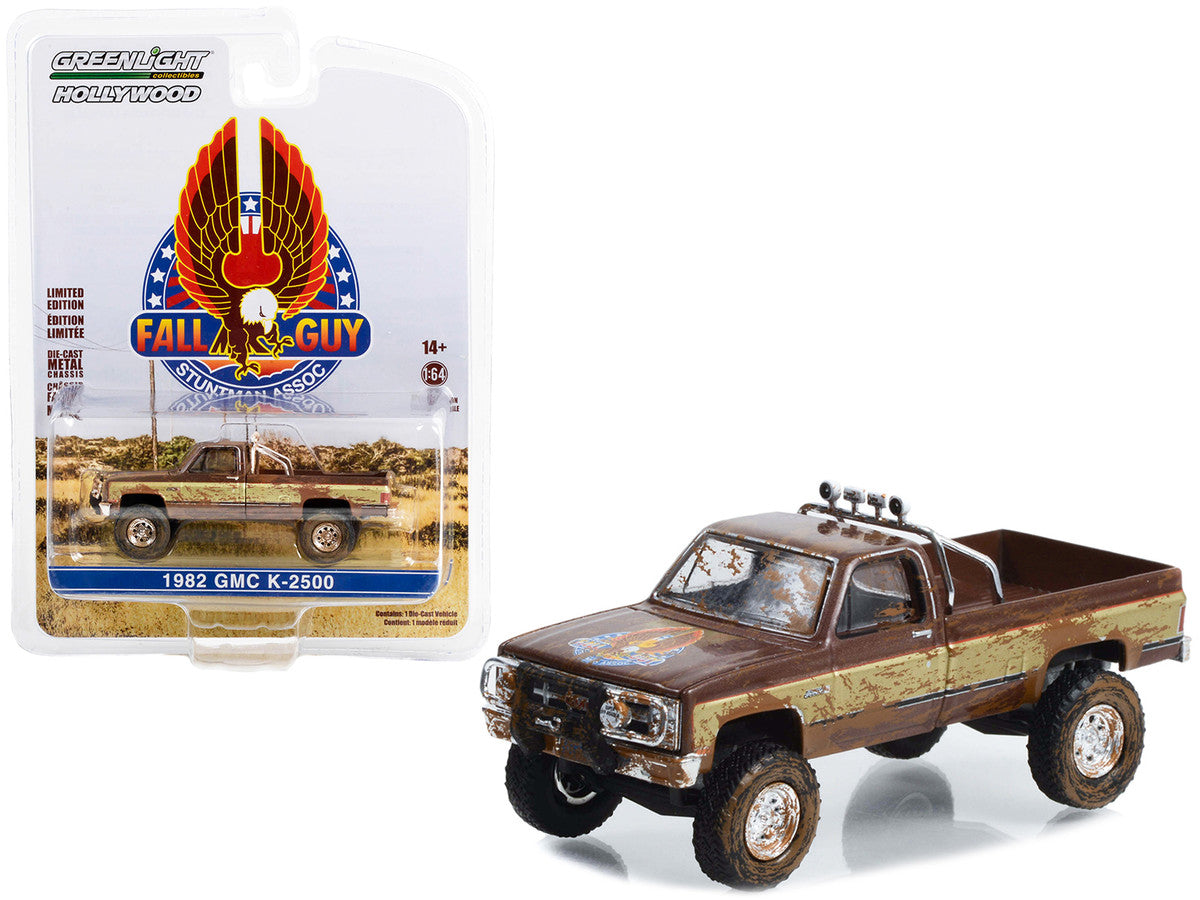 1982 GMC K-2500 Sierra Grande Pickup Truck Brown and Gold (Dirty Version) "Fall Guy Stuntman Association" Hollywood Special Edition 1/64 Diecast Model Car by Greenlight LuxuryLifeWay Online Store