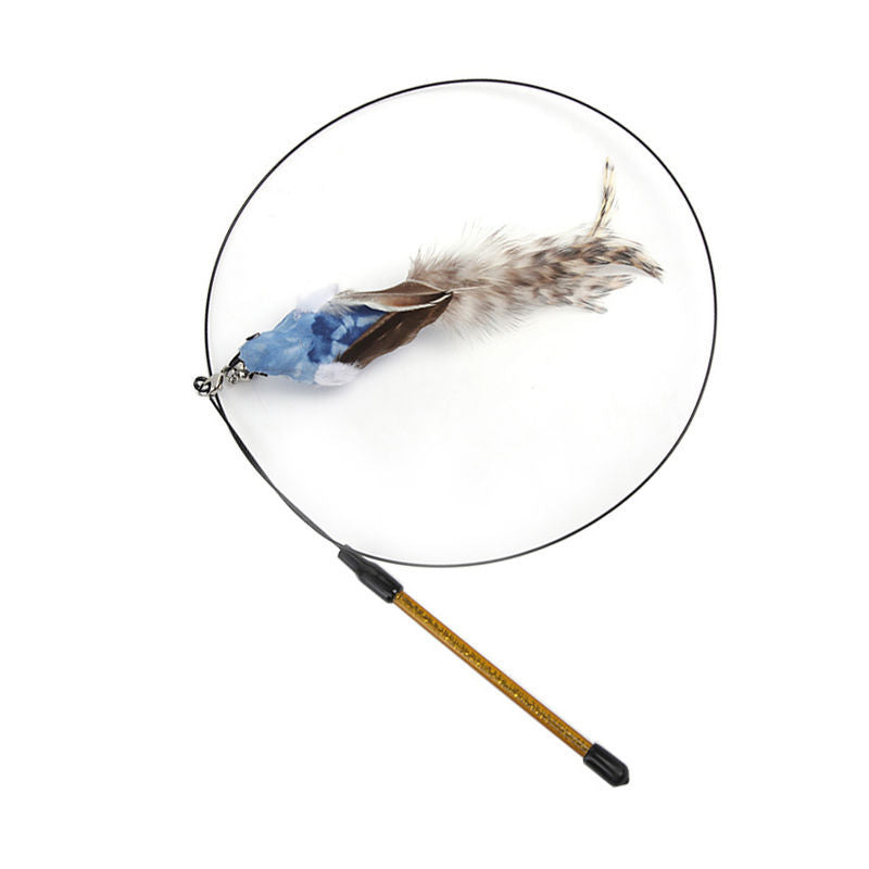 Steel Wire Feather Funny Cat Stick Long Rod Pets Fashion
