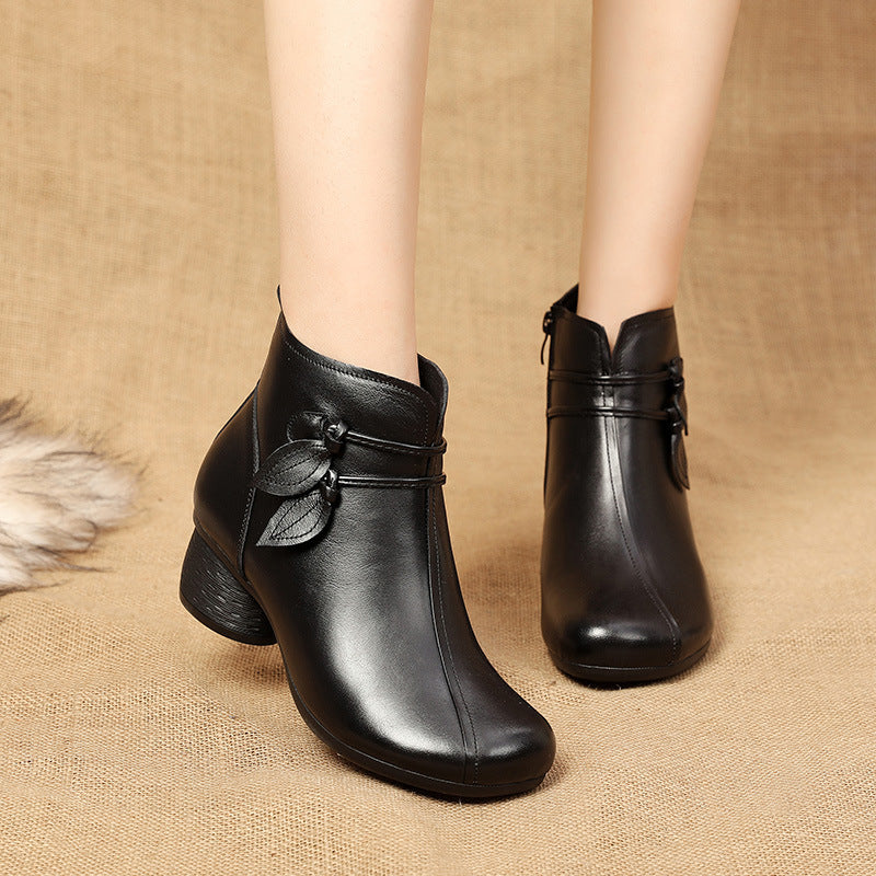 Women's Thick Heel Plush Warm Boots LadyShow.Store