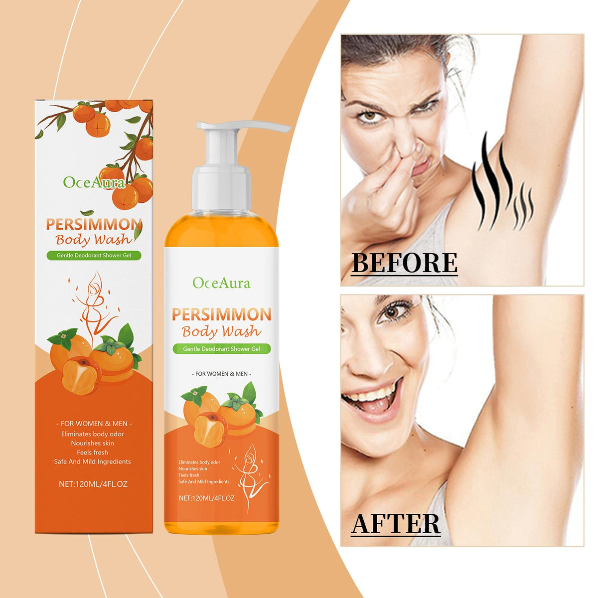 Nourishing Deodorant Body Shower Gel 120ml Box Tri Light Beauty