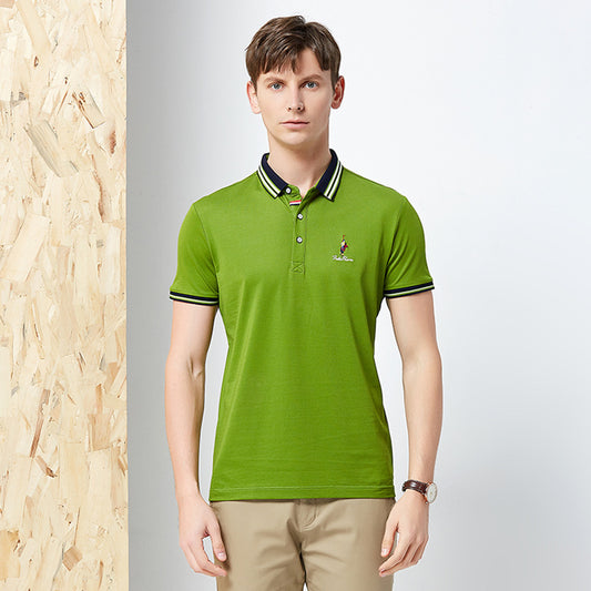 Rego Men's Business Polo Shirt - Summer Solid Color T-shirt Pi-Mart