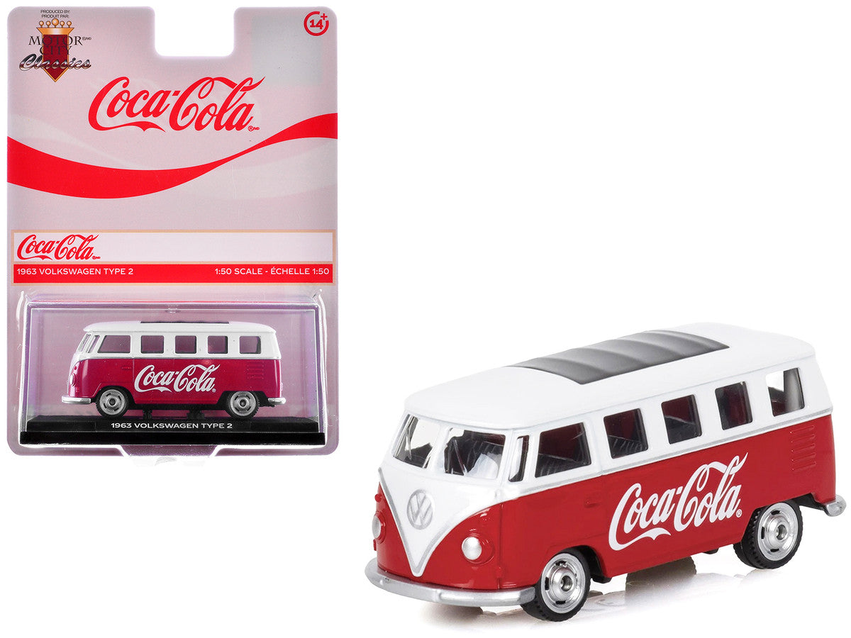 1963 Volkswagen Type 2 Van "Coca-Cola" Red and White 1/50 Diecast Model by Motorcity Classics LuxuryLifeWay Online Store