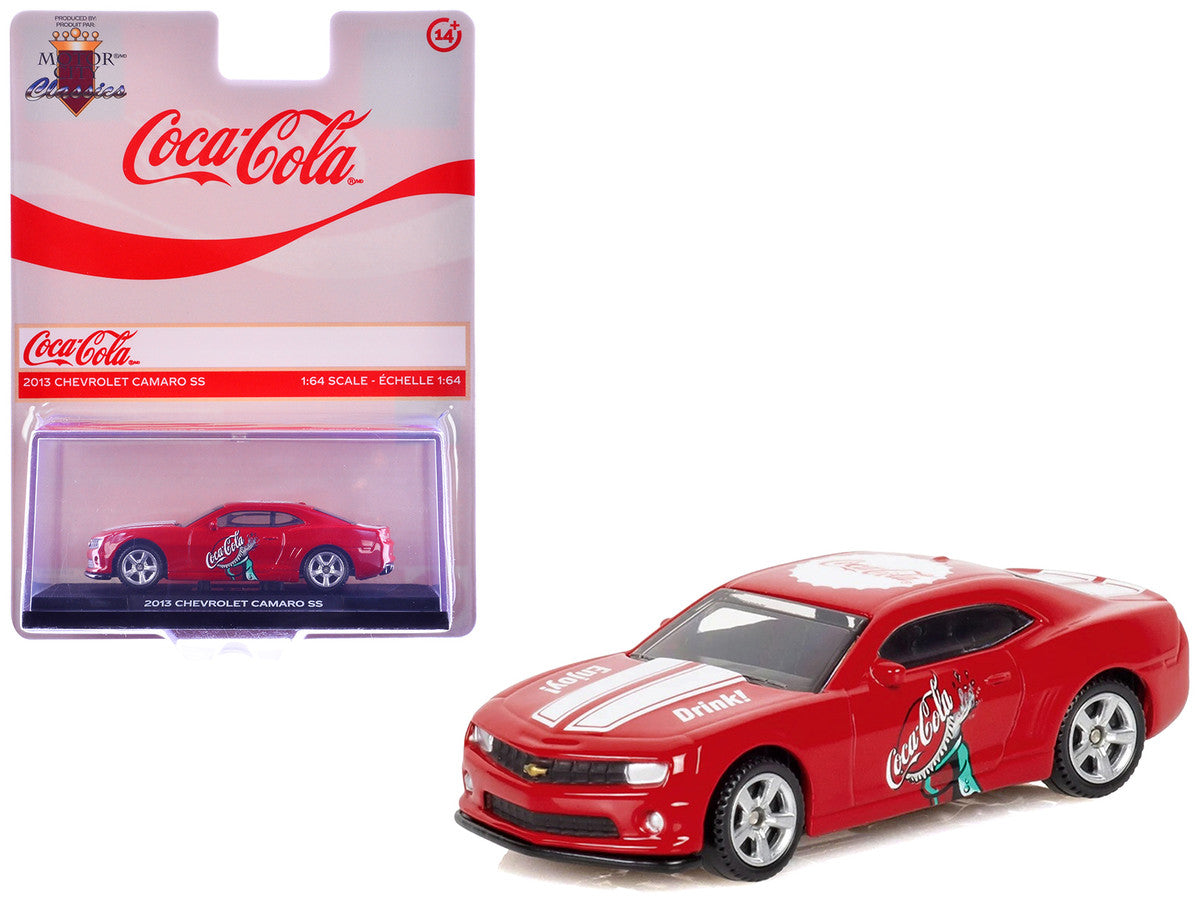 2013 Chevrolet Camaro SS "Coca-Cola" Red with White Stripes 1/64 Diecast Model by Motorcity Classics LuxuryLifeWay Online Store