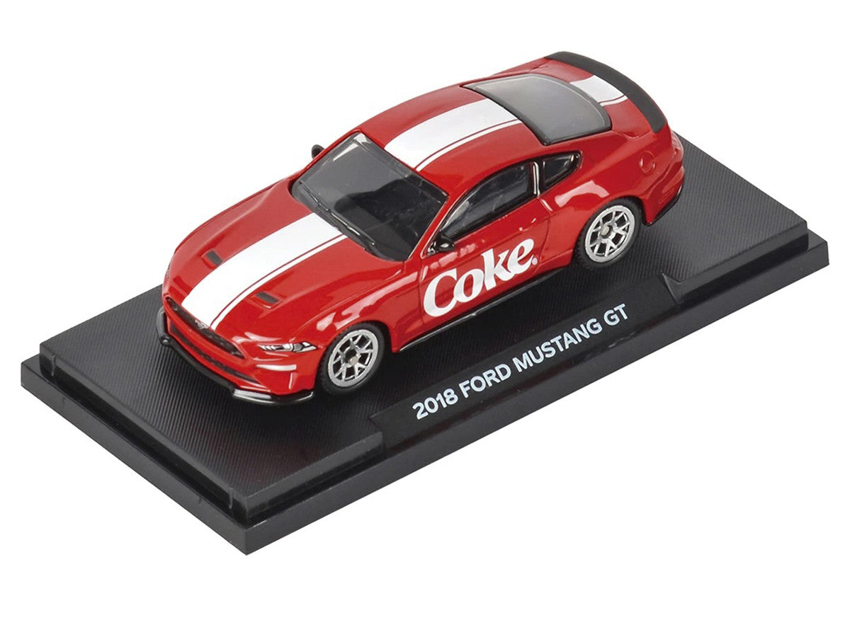 2018 Ford Mustang GT "Coca-Cola" Red with White Stripes 1/64 Diecast Model by Motorcity Classics LuxuryLifeWay Online Store