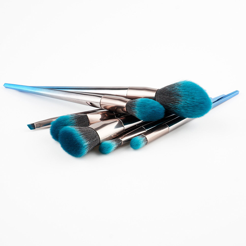7 diamond makeup brushes blue black gradient LadyShow.Store