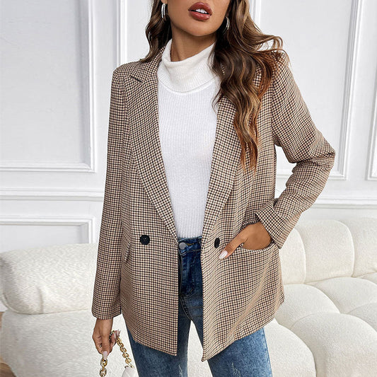 Suit One Button Houndstooth Suit Jacket LuxuryLifeWay Online Store