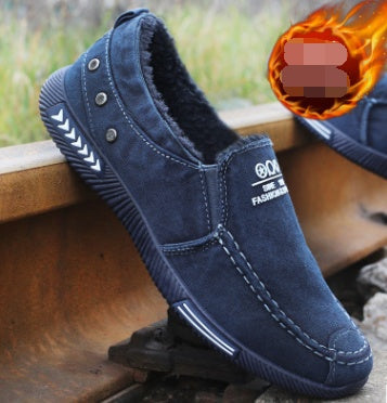 Summer new men's canvas shoes a pedal breathable lazy shoes men low to help the old Beijing cloth shoes spring casual shoes Best YouTube Store