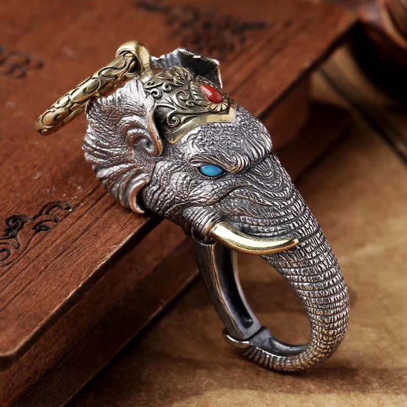 Elephant Keychain Men's Antique Waist Hanging LadyShow.Store