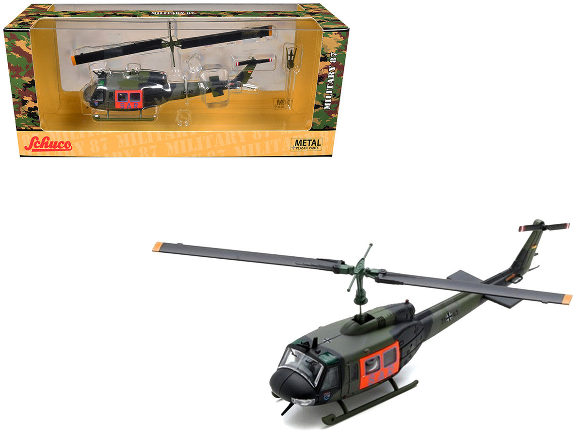 Bell UH 1D Helicopter "SAR - German Army" Green Camouflage 1/87 (HO) Scale Diecast Model Car by Schuco LuxuryLifeWay Online Store