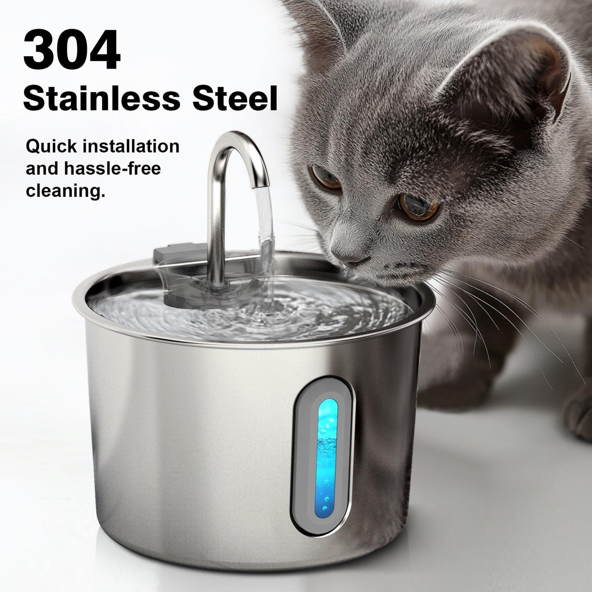 Pet Cat Stainless Steel Automatic Water Dispenser Pets Fashion