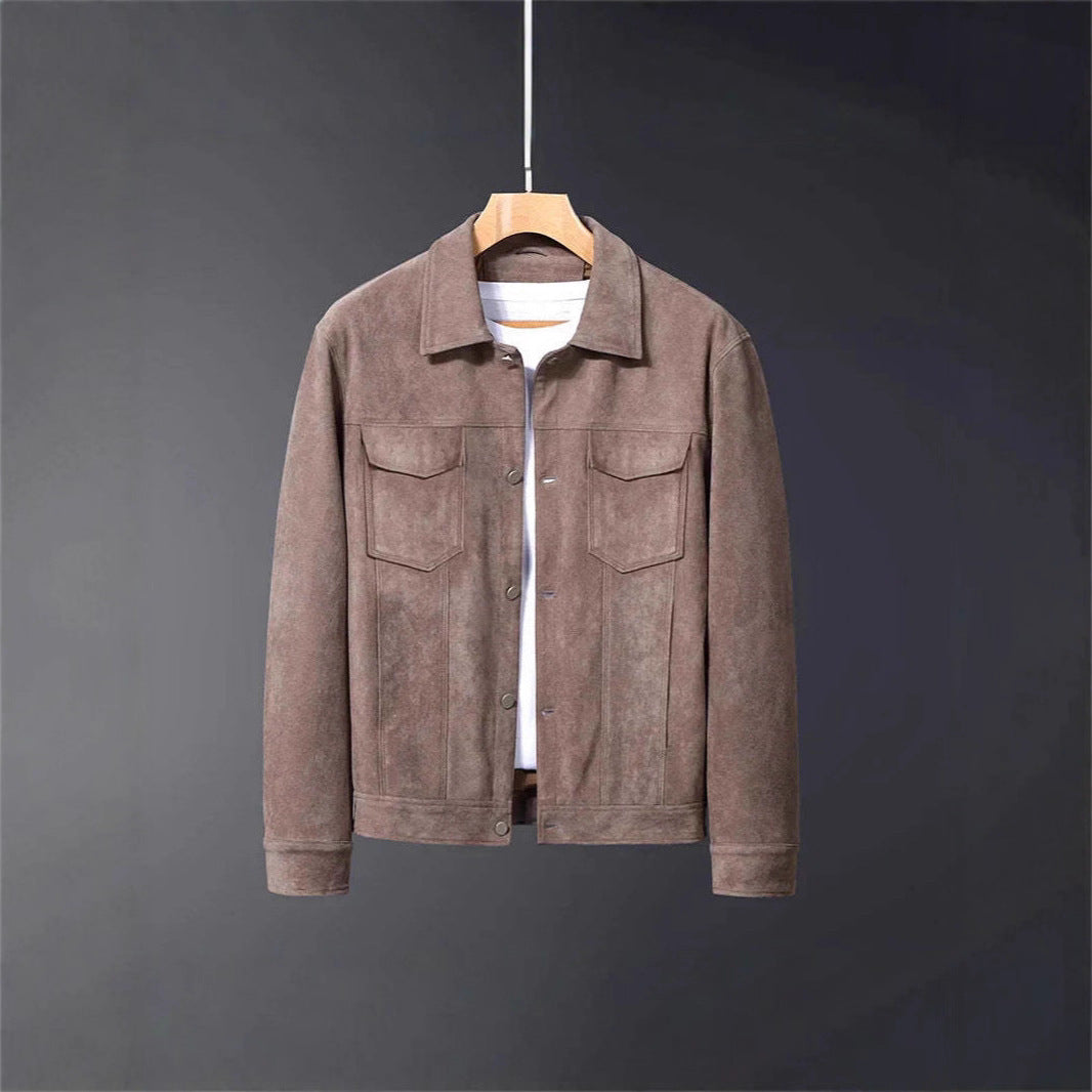 Deer Suede Men's Winter Lapel Work Jacket Best YouTube Store